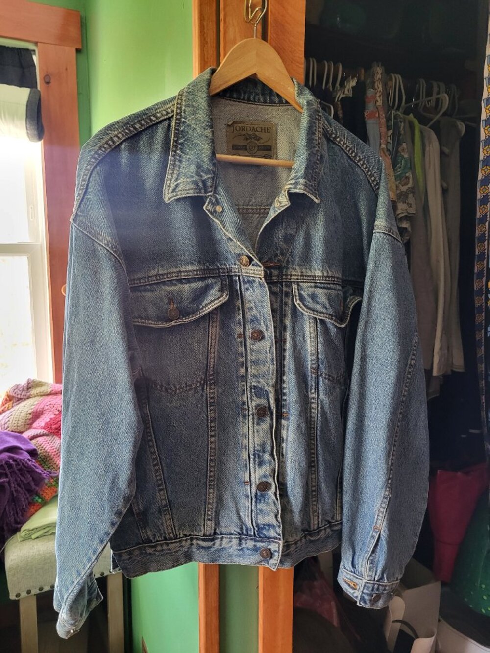 Vintage Stonewashed Jordache Jean Jacket for Men Size Large